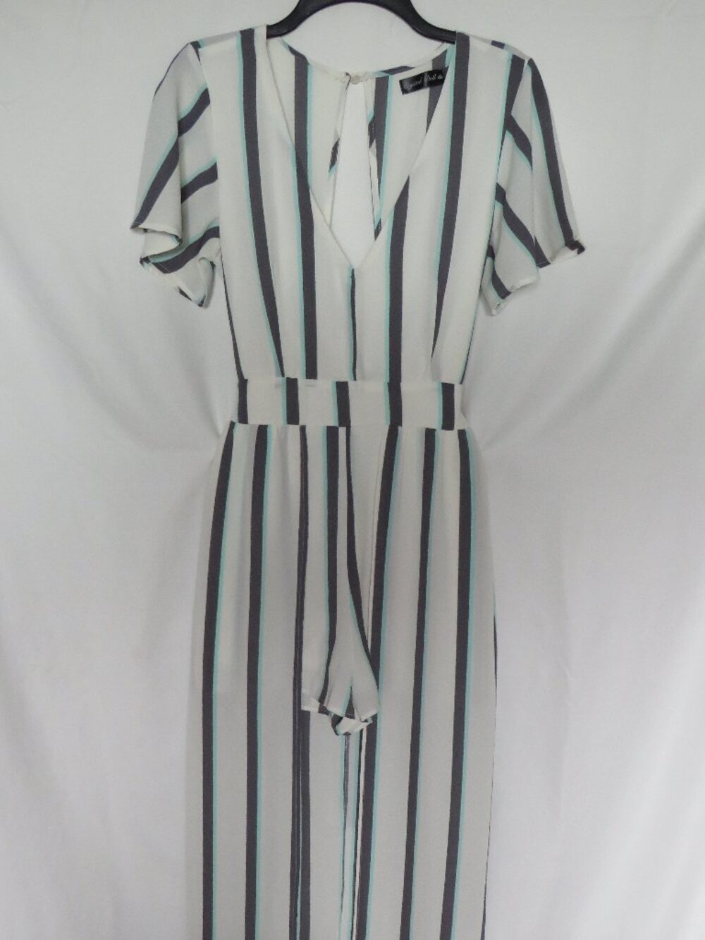 Teal Striped Romper/Skirt